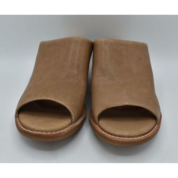 Sofft Women Sz 8 Aneesa Light Taupe Leather Slip On Heeled Mules Sandals Shoes - Picture 5 of 12